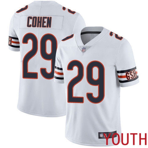 Chicago Bears Limited White Youth Tarik Cohen Road Jersey NFL Football #29 Vapor Untouchable
